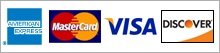 American Express, Mastercard, Visa, Discover