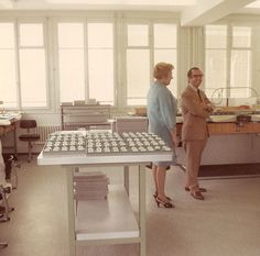 Harriet and Jack Heuer at Heuer Headquarters in the 60's.