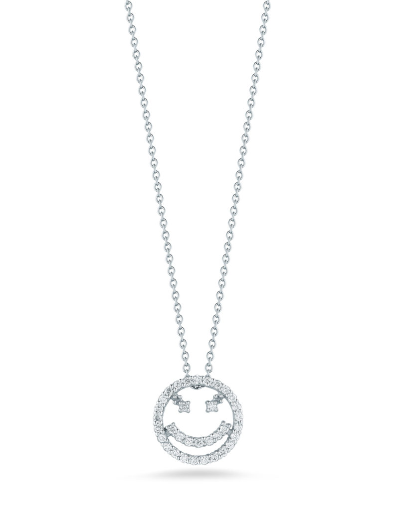 Smiley Face Pendant with Diamonds