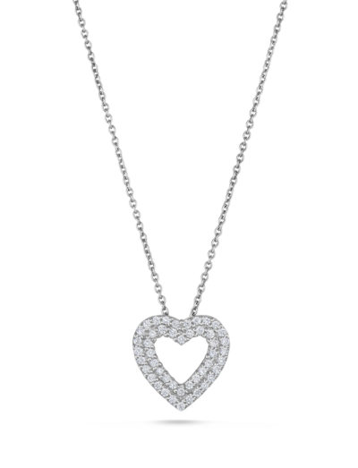 Roberto Coin Tiny Treasures Heart Pendant with Diamonds. 000903AWCHX0
