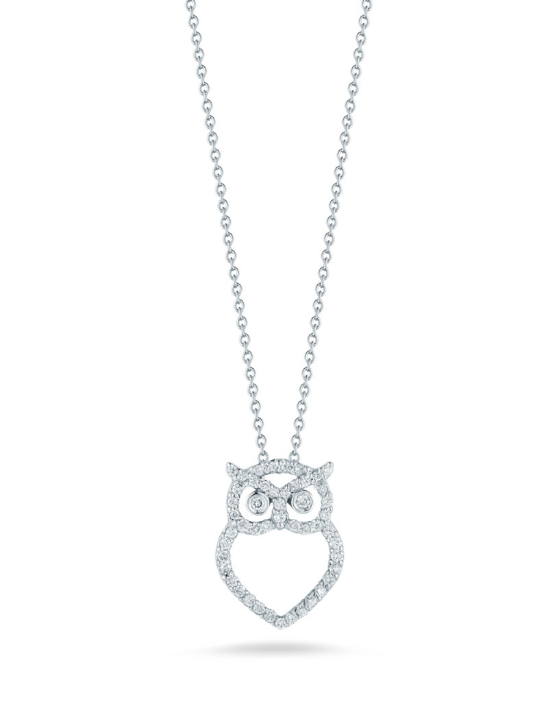 Owl Pendant with Diamonds
