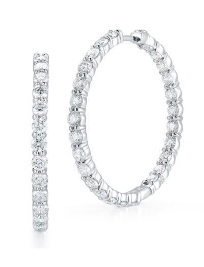 Roberto Coin Perfect Diamond Hoops Large Inside Outside Diamond Hoop Earrings 001046AWERX0