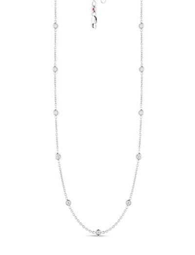 Roberto Coin Diamonds by the Inch Necklace with 19 Diamond Stations 001157AW2119