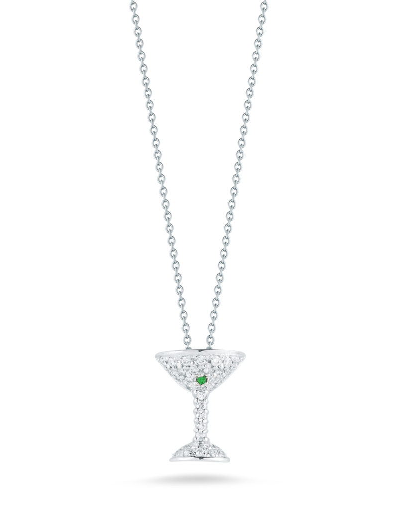 Martini Glass Pendant with Diamonds