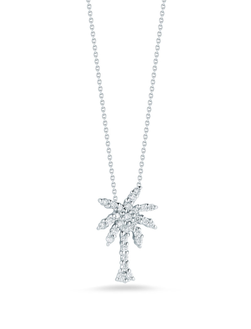 Small Palm Tree Pendant with Diamonds