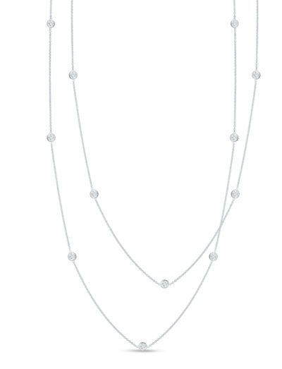 Roberto Coin Diamonds by the Inch Necklace with 15 Diamond Stations 001316AW3615