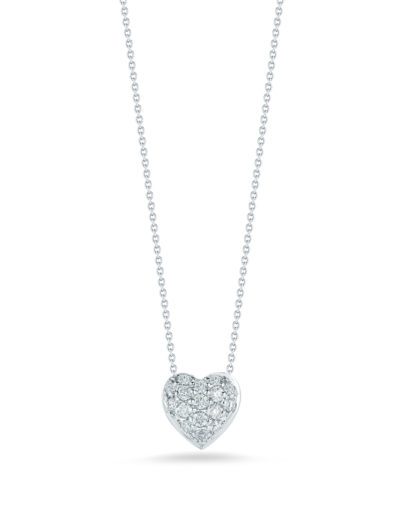 Roberto Coin Tiny Treasures Puffed Heart Pendant with Diamonds 001549AWCHX0