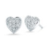 Roberto Coin Tiny Treasures Puffed Heart Earrings with Diamonds 001549AWERX0