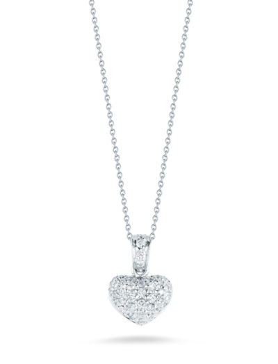 Roberto Coin Tiny Treasures Puffed Heart Pendant with Diamonds 001550AWCHXX