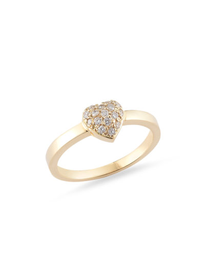 Roberto Coin Tiny Treasures Puffed Heart Ring with Diamonds 001594AYLRX0