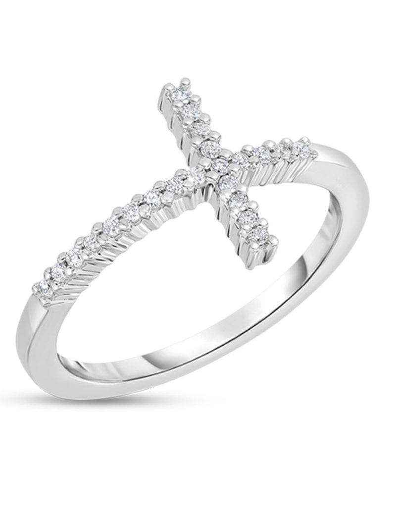 Cross Ring with Diamonds