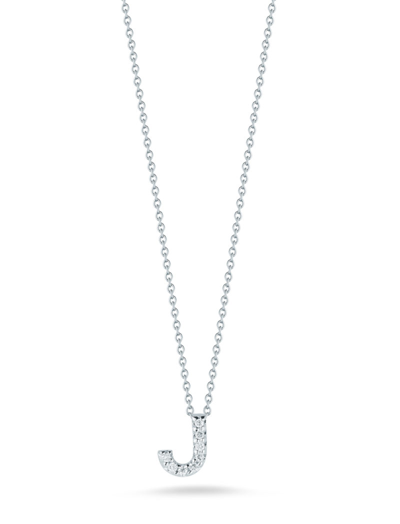 Love Letter J Pendant with Diamonds