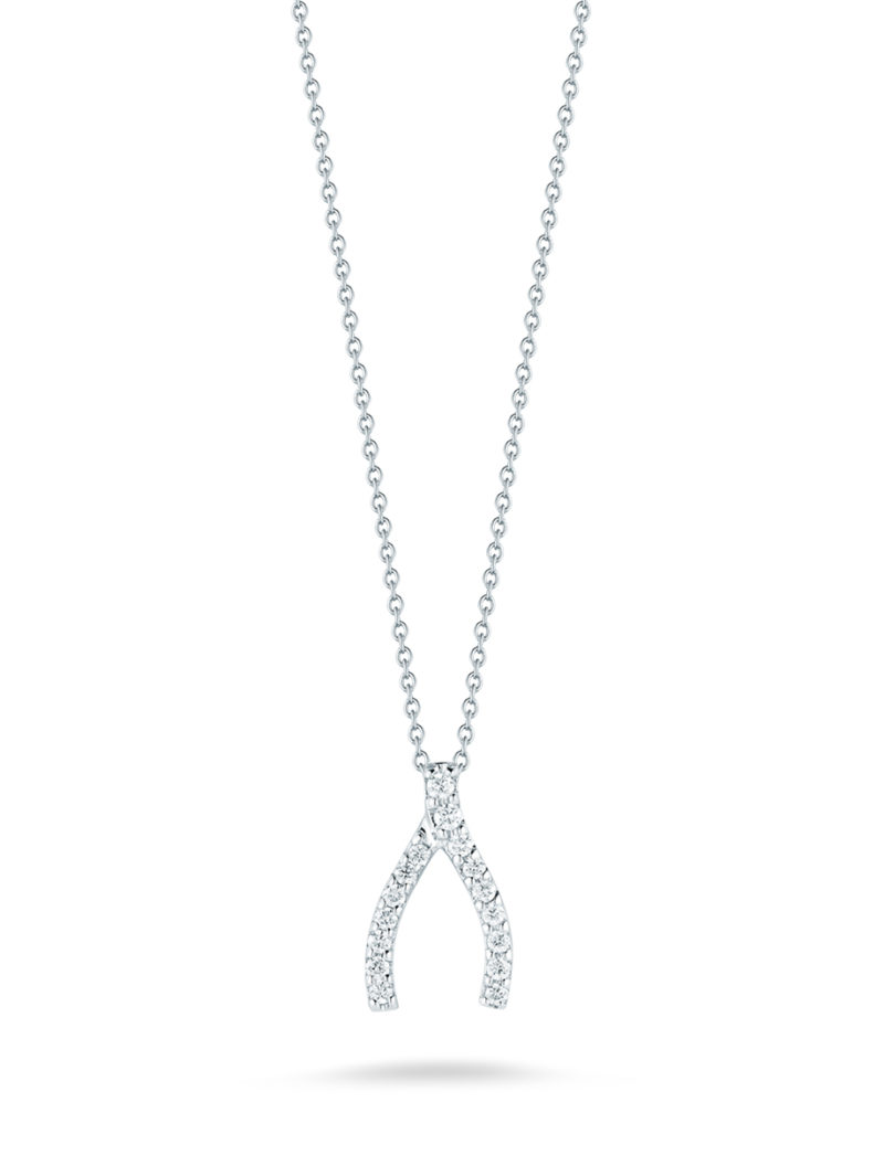 Wishbone Pendant with Diamonds