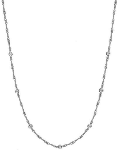 Roberto Coin Diamonds by the Inch Dogbone Necklace with Diamond Stations 001824AWCHX0