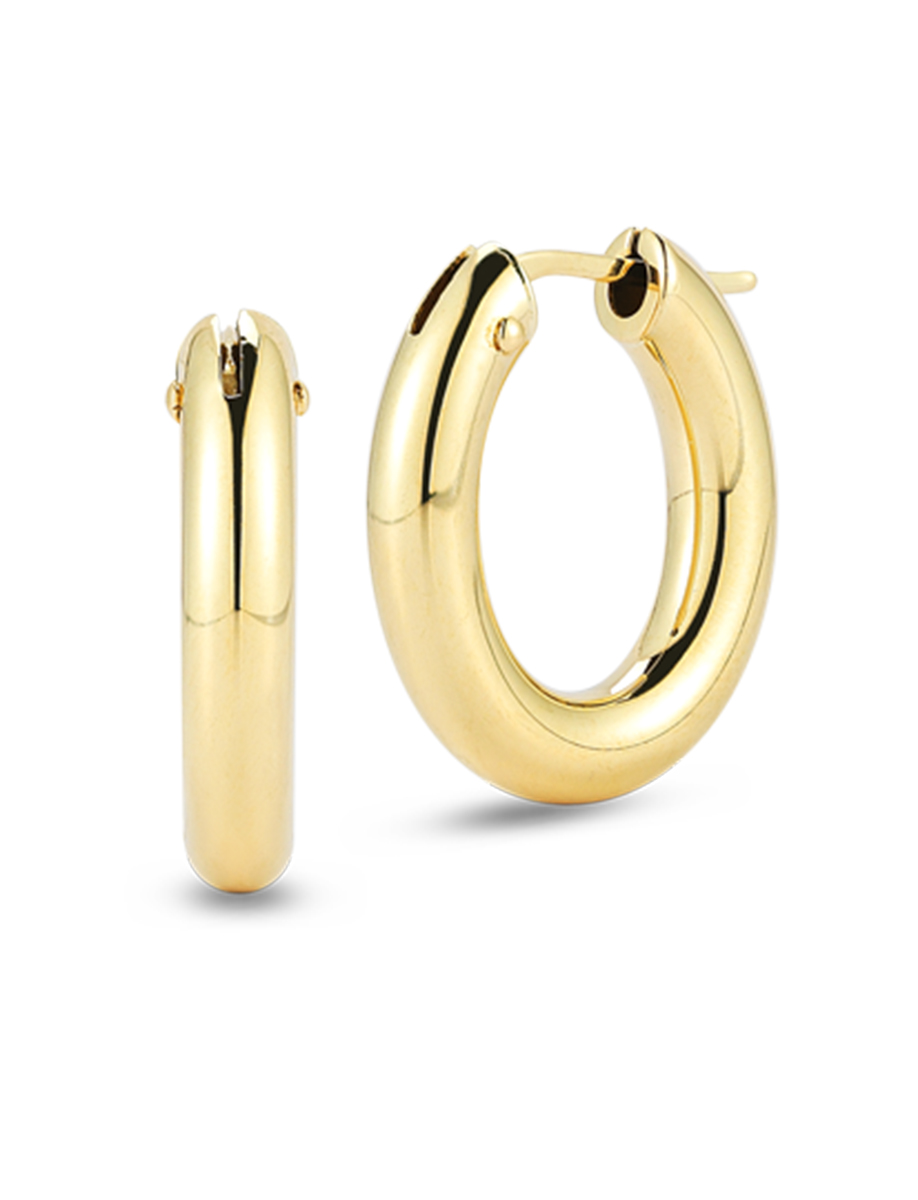 Roberto Coin Perfect Gold Hoops Oval Hoop Earrings | Feldmar Watch Co.