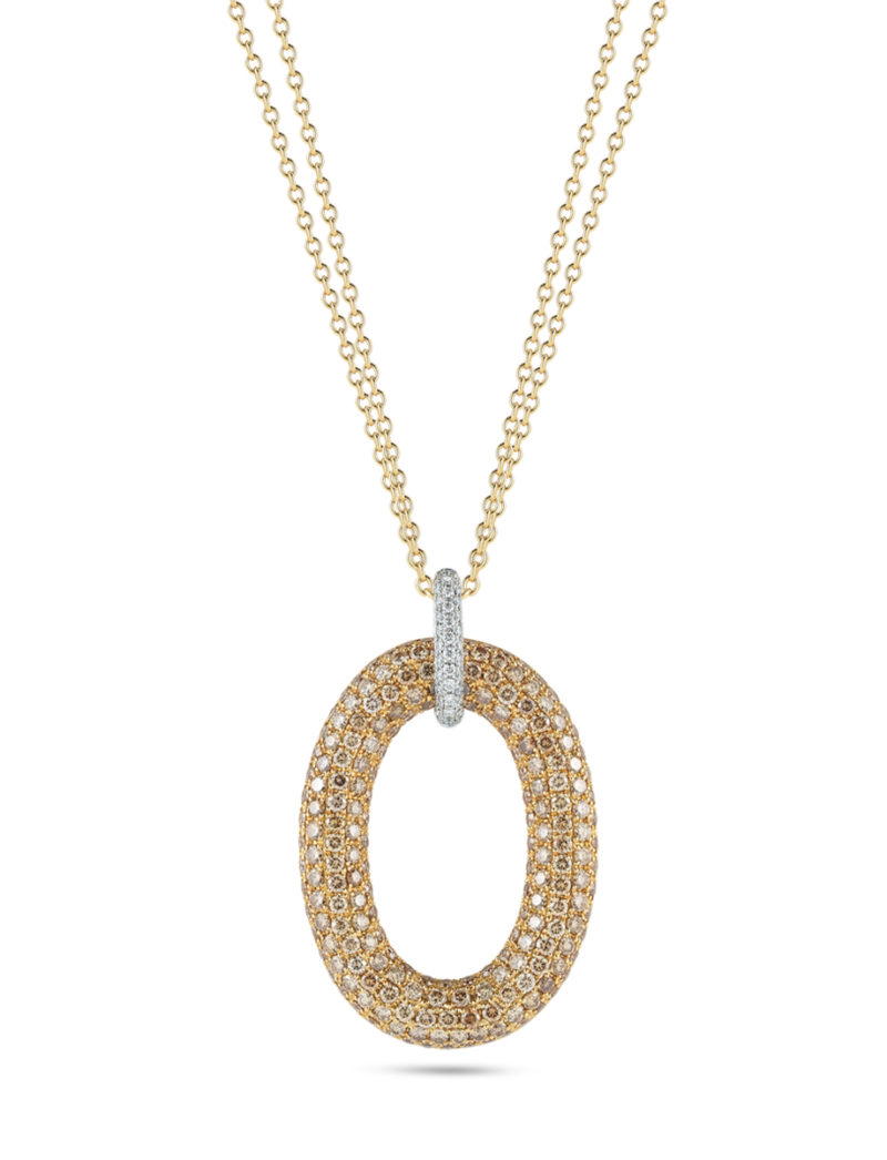 Oval Pendant with Diamonds
