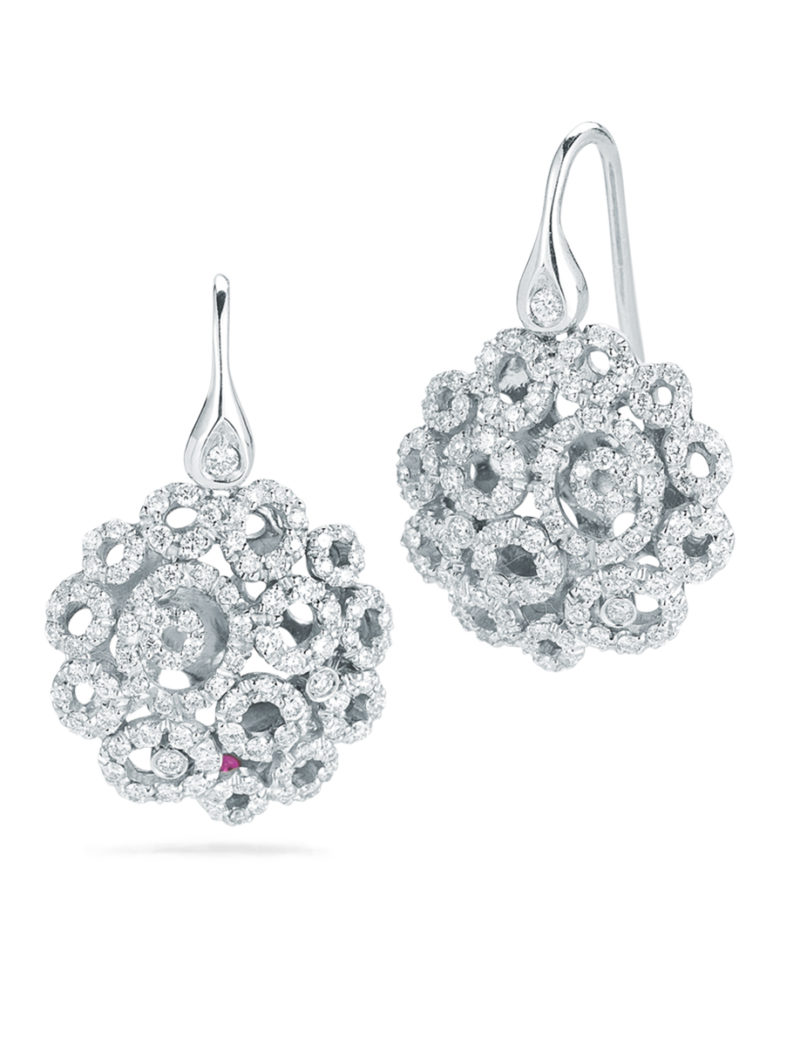Moresque Drop Earrings with Diamonds