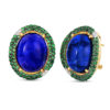 Roberto Coin Haute Couture Art Deco Earrings with Lapis and Tsavorite 3304892AYERJ