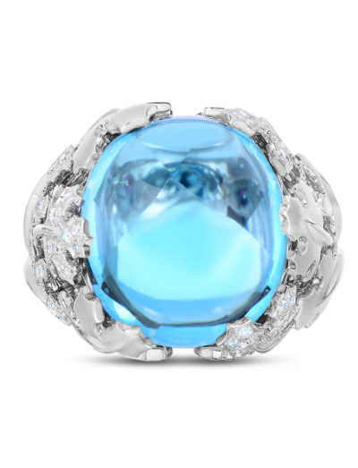 Roberto Coin Garden Cabochon Ring with Topaz and Diamonds 378126AW65JX