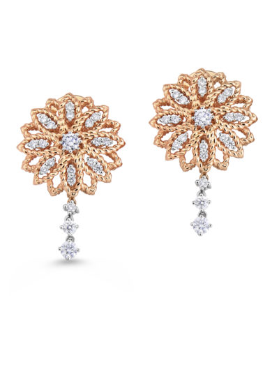 Roberto Coin New Barocco Flower Earrings with Diamonds 449657AHERX0