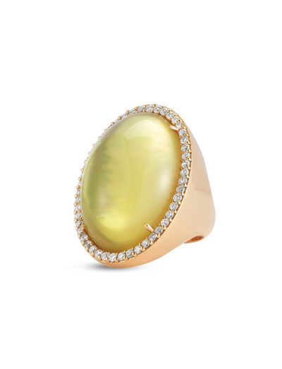 Roberto Coin Cocktail Ring with Diamonds, Quartz, and Mother of Pearl 473414AXLRLQ