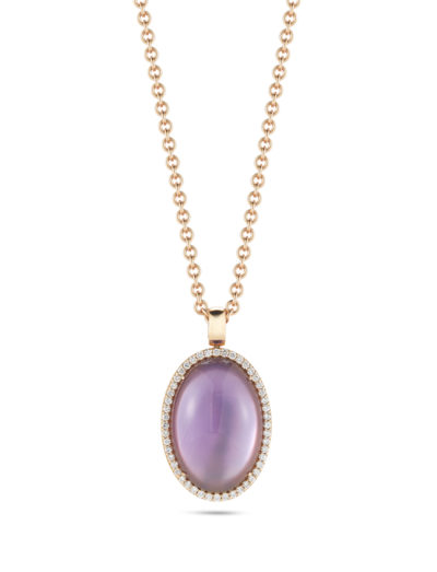 Roberto Coin Cocktail Pendant with Diamonds, Amethyst, and Mother of Pearl 473431AXCHAM
