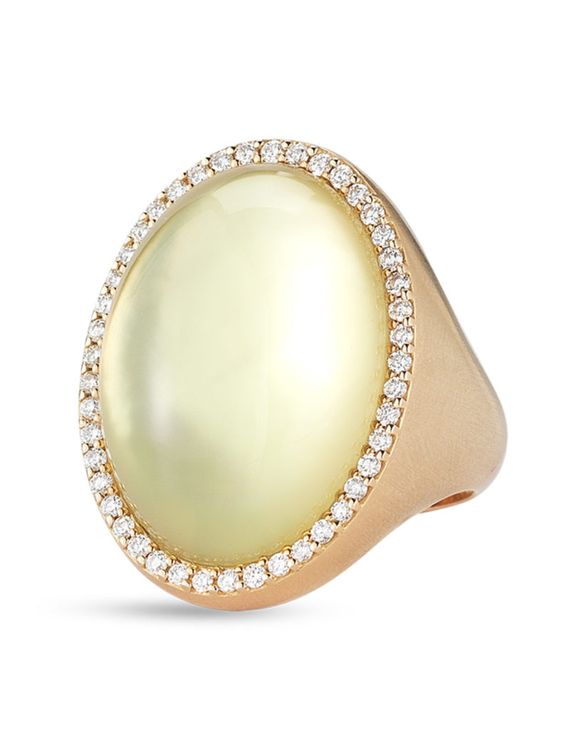 Roberto Coin Ring with Diamonds, Quartz, and Mother of Pearl