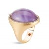 Roberto Coin Cocktail Ring with Diamonds, Amethyst, and Mother of Pearl 473500AXLRAM Side