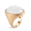 Roberto Coin Cocktail Ring with Diamonds, Crystal, and Mother of Pearl 473501AX65MP Side
