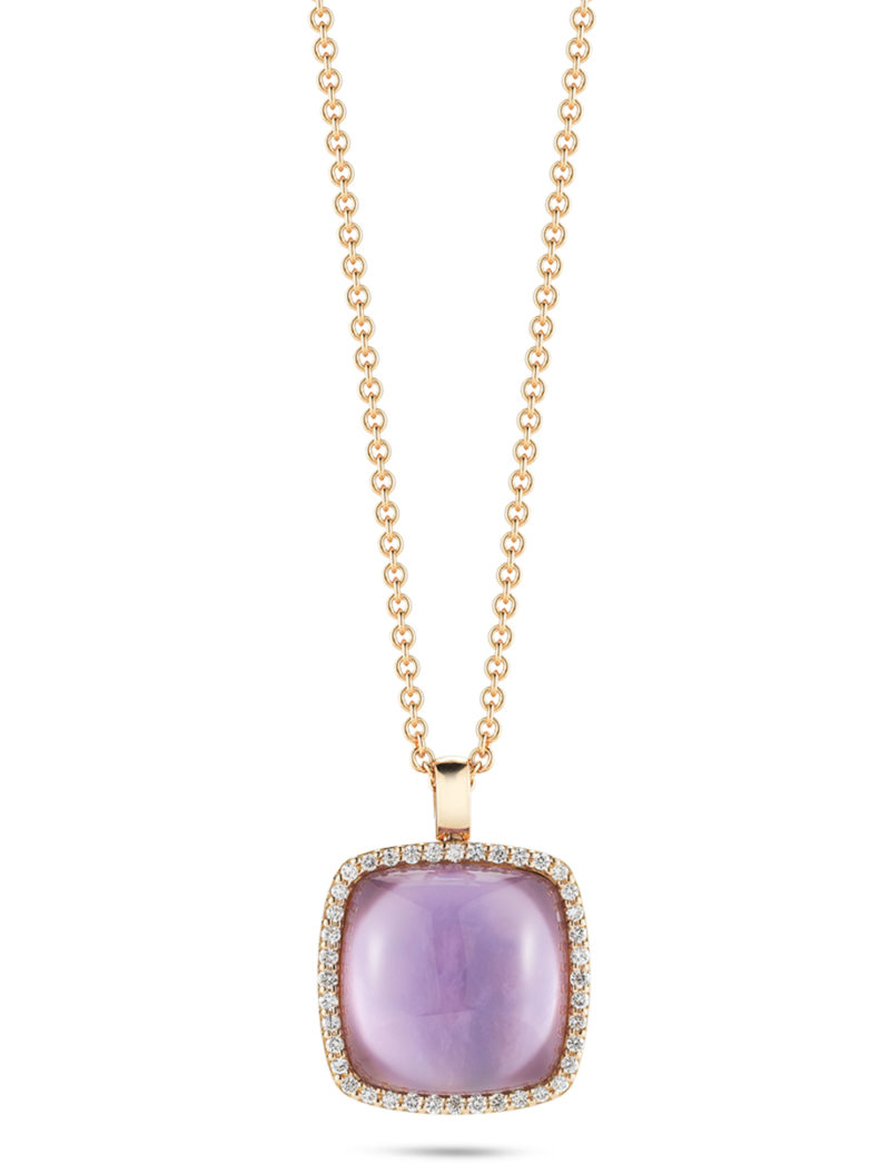Pendant with Diamonds, Amethyst, and Mother of Pearl