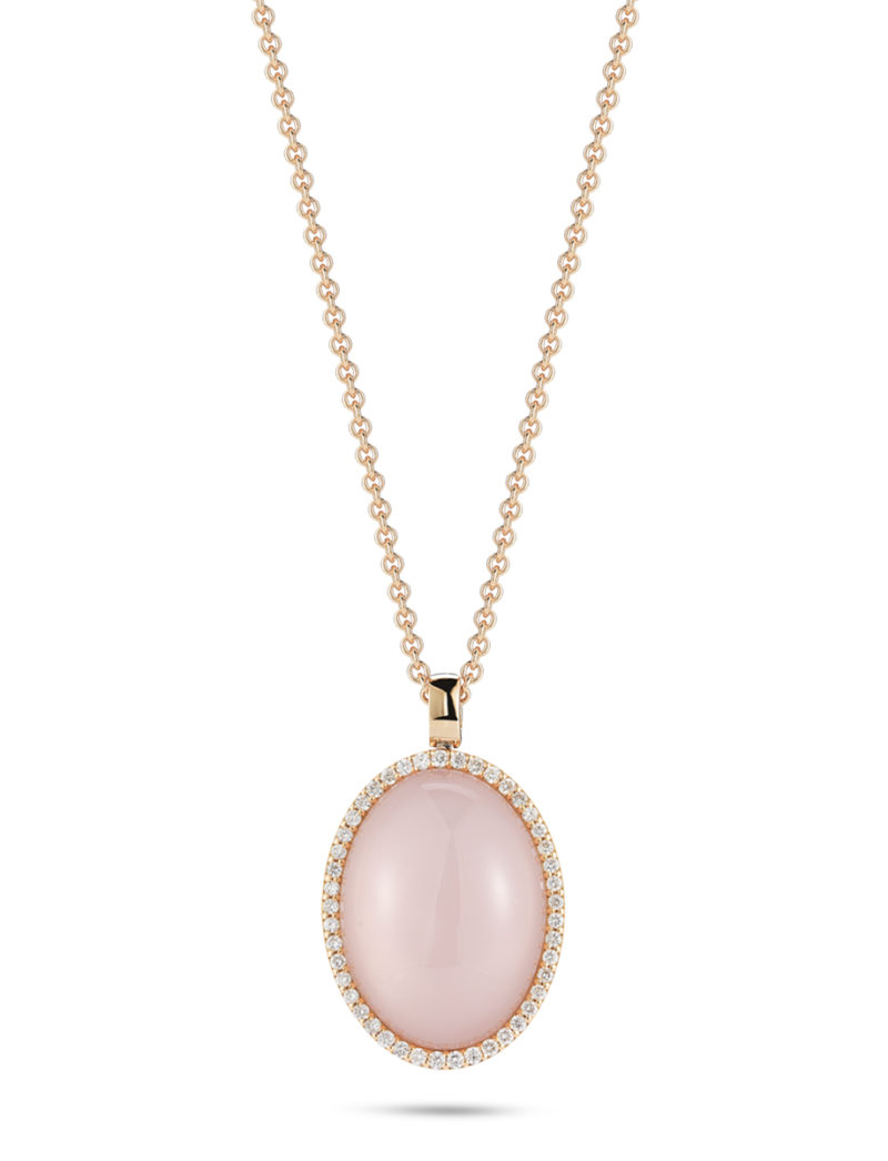 Pendant with Diamonds, Quartz, and Mother of Pearl