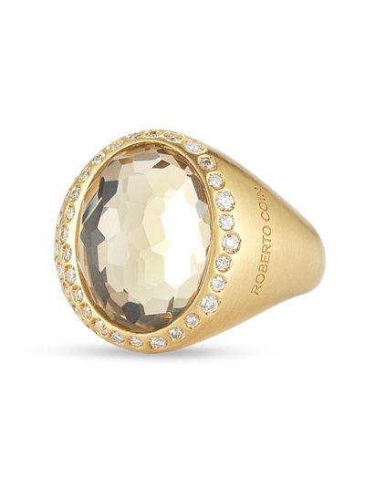 Roberto Coin Cocktail Ring with Diamonds and Rock Crystal 473562AY65SB