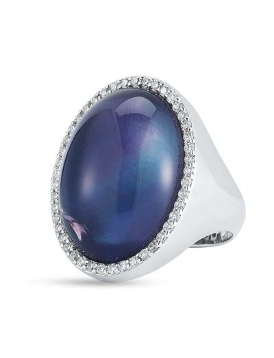 Roberto Coin Cocktail Ring with Diamonds, Amethyst, and Mother of Pearl 473641AW65JX