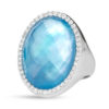 Roberto Coin Cocktail Ring with Diamonds, Topaz, and Mother of Pearl 473642AW65JX