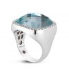 Roberto Coin Cocktail Ring with Diamonds and Topaz 473686AW65JX Side