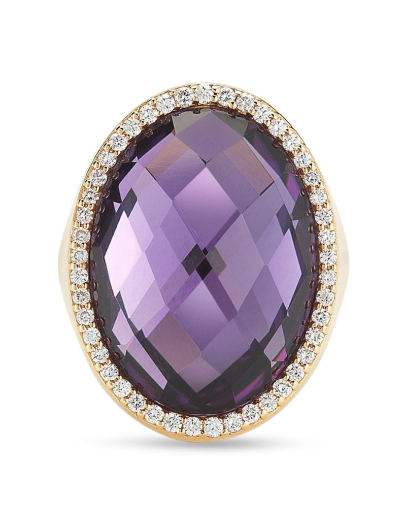 Ring with Diamonds and Amethyst
