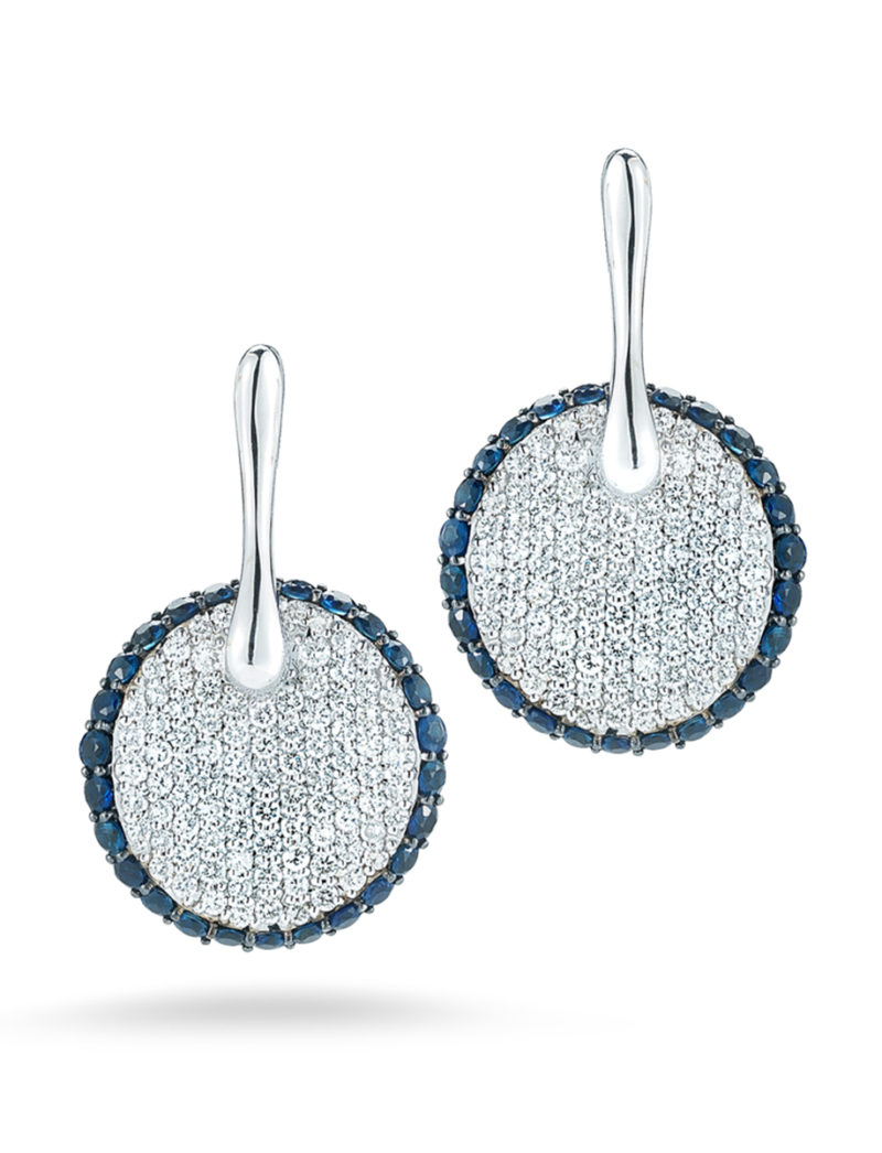 Drop Earrings with Diamonds and Sapphires