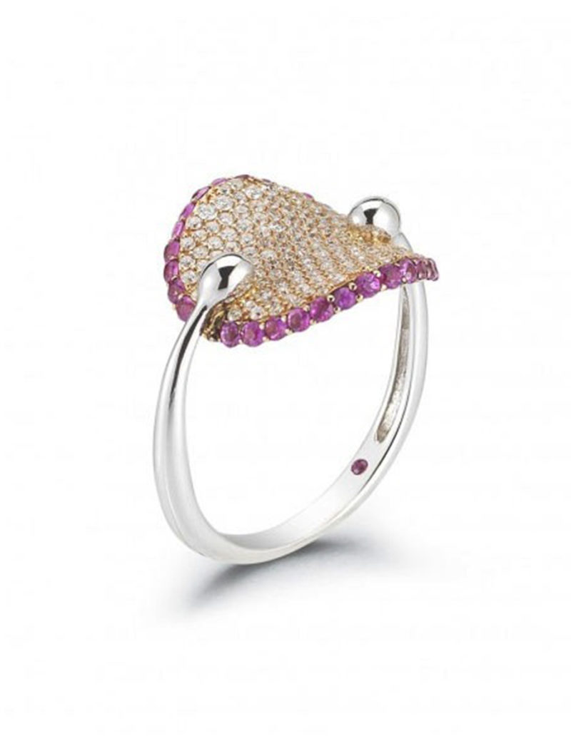 Ring with Diamonds and Sapphires