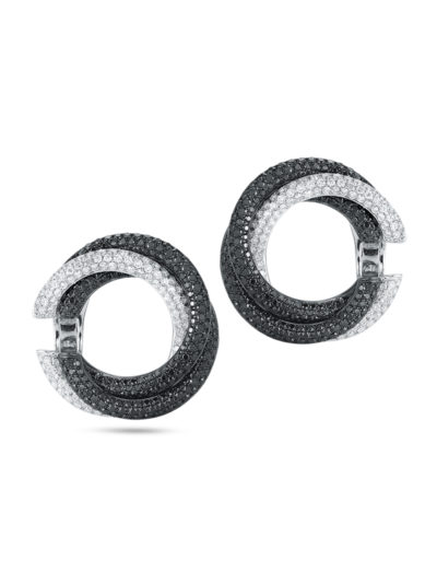 Roberto Coin Fantasia Twisted Hoop Earrings with Diamonds 518090AWERBD