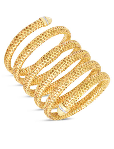 Roberto Coin Primavera Flexible Snake Cuff with Diamonds 5573969AJBAX