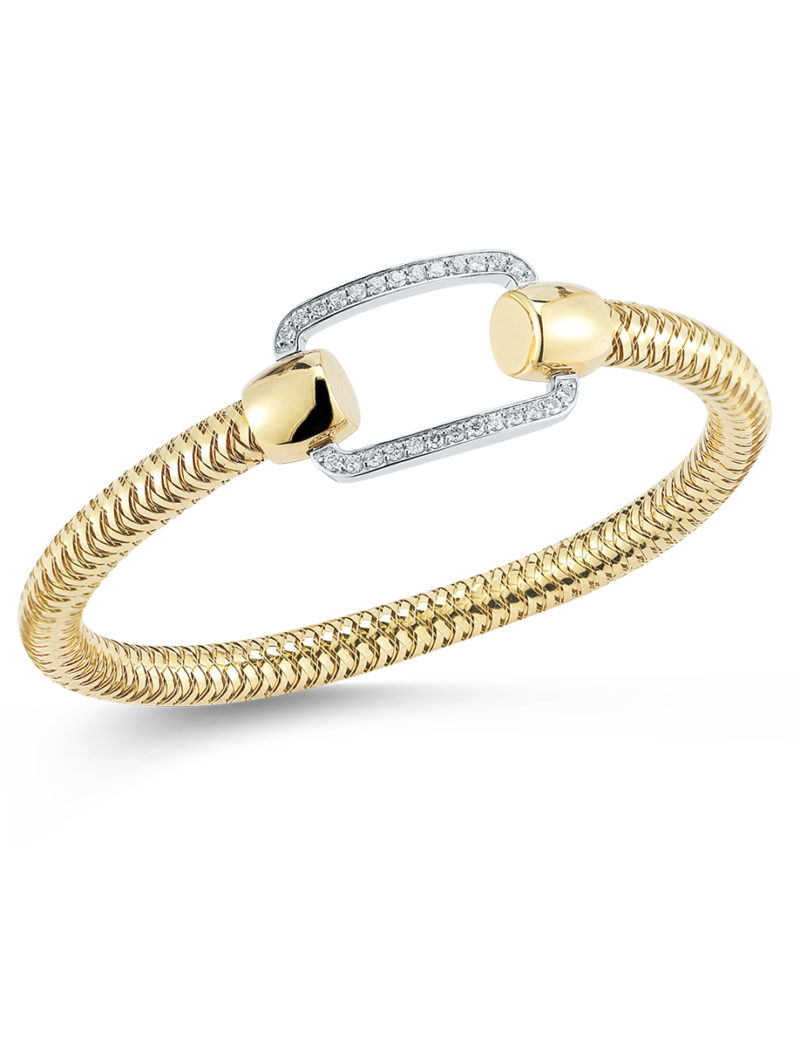Flexible Bangle with Pave Rectangle Station