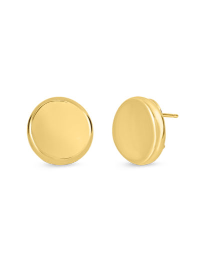 Roberto Coin Designer Gold Medium Button Earrings 674536AYER00