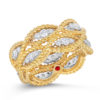 Roberto Coin New Barocco 2 Row Ring with Diamonds 7771074AJ65X