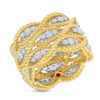 Roberto Coin New Barocco 3 Row Ring with Diamonds 7771077AJ65X