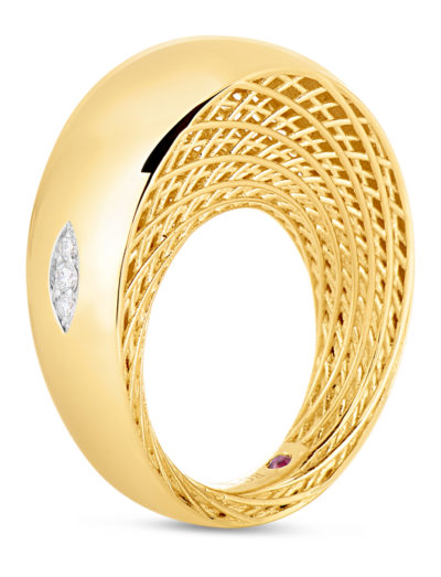 Roberto Coin Golden Gate Ring with Diamonds 7771102AJ65X