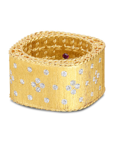 Roberto Coin Princess Satin Finish Ring with Fleur de Lis Diamonds 7771195AY65X