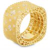 Roberto Coin Princess Satin Finish Ring with Fleur de Lis Diamonds 7771195AY65X Side