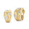 Roberto Coin Designer Gold Martellato Earrings with Diamond Flowers 777525AYERX0