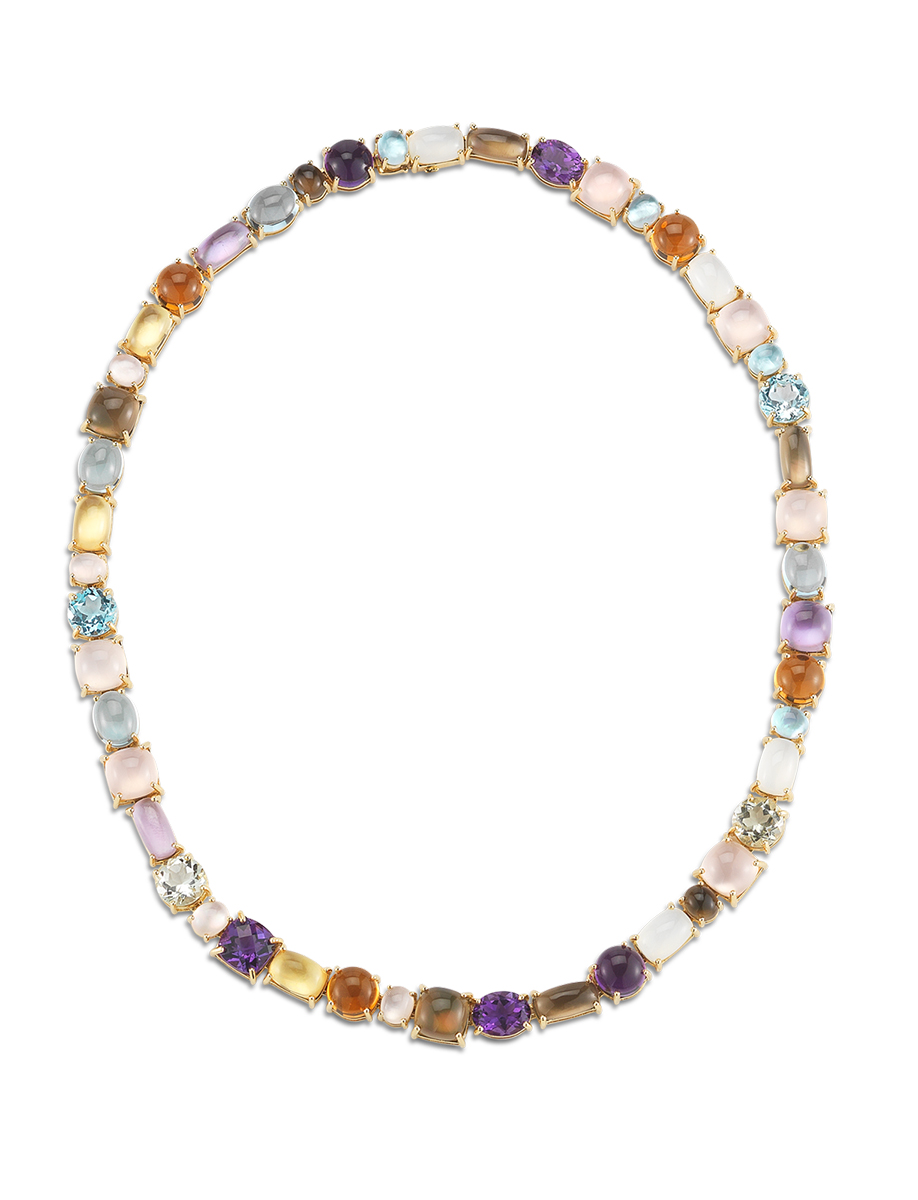 Roberto Coin Shanghai 1 Row Necklace with Semi-Precious Stones ...