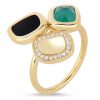 Robert Coin Black Jade Ring with Black Jade, Agate, and Diamonds 8881809AY65X Side